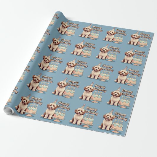 Bernedoodle Hond Kleurrijk Cadeaupapier (Uitgerold)
