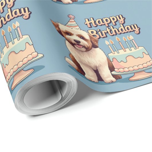 Bernedoodle Hond Kleurrijk Cadeaupapier (Rol Hoek)
