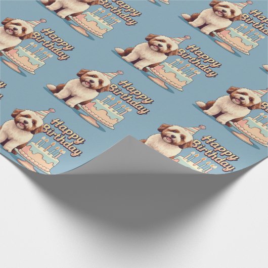 Bernedoodle Hond Kleurrijk Cadeaupapier (Hoek)