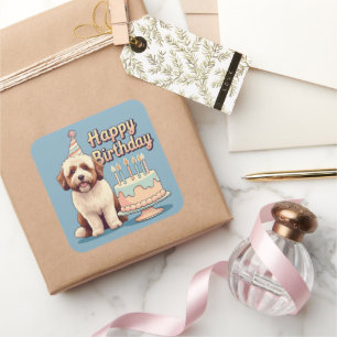 Bernedoodle Hond Kleurrijk Vierkante Sticker