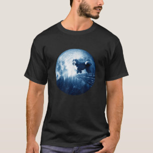 Bernedoodle Hond Maan Hond Mama Papa Vrouwen Manne T-shirt