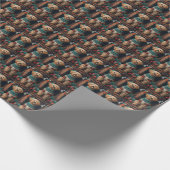 Bernedoodle Hond met Kerstcadeaus Open haard Cadeaupapier (Hoek)