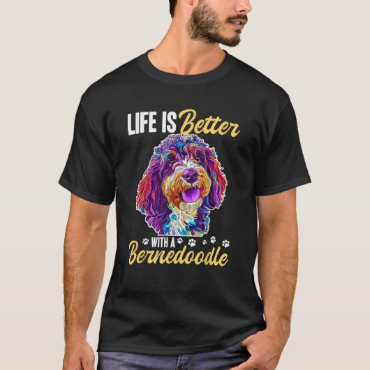 Bernedoodle-hond rasleven is beter met een Berned T-shirt (Voorkant)