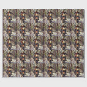 Bernedoodle Hond Rijden Motorfiets Kerstmis Cadeaupapier (Vlak)