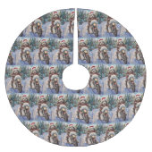 Bernedoodle Hond Rijden Motorfiets Kerstmis Kerstboom Rok (Voorkant)