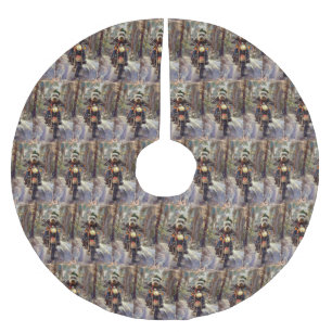 Bernedoodle Hond Rijden Motorfiets Kerstmis Kerstboom Rok