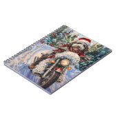 Bernedoodle Hond Rijden Motorfiets Kerstmis Notitieboek (Linkerzijde)