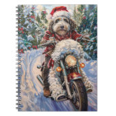 Bernedoodle Hond Rijden Motorfiets Kerstmis Notitieboek (Voorkant)