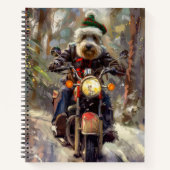 Bernedoodle Hond Rijden Motorfiets Kerstmis Notitieboek (Voorkant)