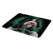 Bernedoodle hond rijdt fiets St. Patrick's Day Snijplank (Hoek)