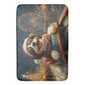 Bernedoodle Hond Roller Coaster Kerstmis  Badmat (Voorkant Verticaal)