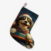 Bernedoodle Hond Roller Coaster Kerstmis  Kleine Kerstsok (Voorkant (Hangend))