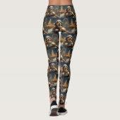 Bernedoodle Hond Roller Coaster Kerstmis Leggings (Achterkant)