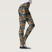 Bernedoodle Hond Roller Coaster Kerstmis Leggings (Rechts)
