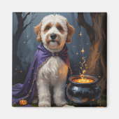 Bernedoodle hond speelse Halloween-schildering Magneet (Voorkant)
