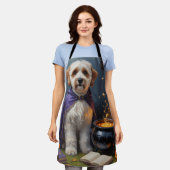 Bernedoodle-hond Whimsical Halloween-schilderij Schort (Gedragen)