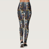 Bernedoodle-hond Whimsicale Halloween-schildering Leggings (Achterkant)