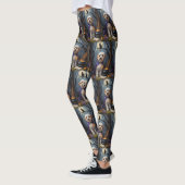 Bernedoodle-hond Whimsicale Halloween-schildering Leggings (Links)