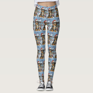 Bernedoodle Hond Winter Wonderland Kerstmis Leggings