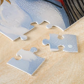 Bernedoodle Hond Winter Wonderland Kerstmis Legpuzzel (Zijkant)