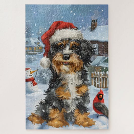 Bernedoodle Hond Winter Wonderland Kerstmis Legpuzzel (Verticaal)