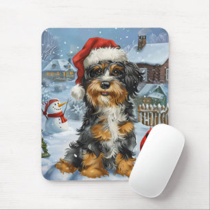 Bernedoodle Hond Winter Wonderland Kerstmis Muismat