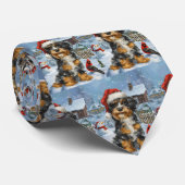 Bernedoodle Hond Winter Wonderland Kerstmis Stropdas (Opgerold)