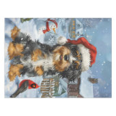 Bernedoodle Hond Winter Wonderland Kerstmis Tafelkleed (Voorkant (Horizontaal))