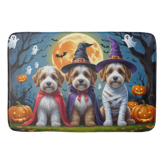 Bernedoodle Honden Pompoen Halloween Grappig Badmat (Voorkant)