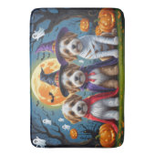 Bernedoodle Honden Pompoen Halloween Grappig Badmat (Voorkant Verticaal)