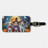 Bernedoodle Honden Pompoen Halloween Grappig Bagagelabel (Voorkant horizontaal)