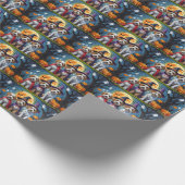 Bernedoodle Honden Pompoen Halloween Grappig Cadeaupapier (Hoek)