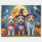 Bernedoodle Honden Pompoen Halloween Grappig Fleece Deken (Voorkant (Horizontaal))