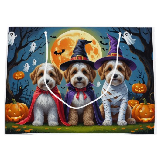 Bernedoodle Honden Pompoen Halloween Grappig Groot Cadeauzakje (Voorkant)