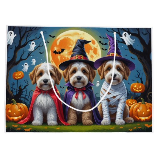 Bernedoodle Honden Pompoen Halloween Grappig Groot Cadeauzakje (Achterkant)