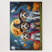 Bernedoodle Honden Pompoen Halloween Grappig Legpuzzel (Verticaal)