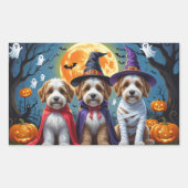 Bernedoodle Honden Pompoen Halloween Grappig Rechthoekige Sticker (Voorkant)