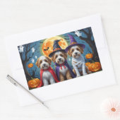 Bernedoodle Honden Pompoen Halloween Grappig Rechthoekige Sticker (Envelop)