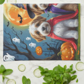 Bernedoodle Honden Pompoen Halloween Grappig Theedoek (Gevouwen)