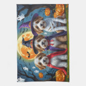 Bernedoodle Honden Pompoen Halloween Grappig Theedoek (Verticaal)