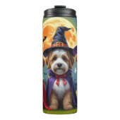 Bernedoodle Honden Pompoen Halloween Grappig Thermosbeker (Voorkant)