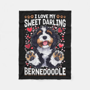 Bernedoodle Hondenras I Love My Sweet Darling Bern Fleece Deken