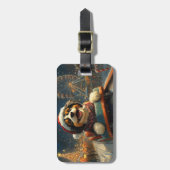 Bernedoodle Hondenroller Onderzetter Kerst Bagagelabel (Voorkant verticaal)