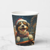 Bernedoodle Hondenroller Onderzetter Kerst Papieren Bekers (Voorkant)