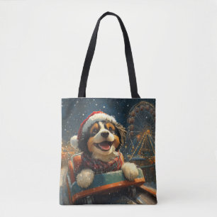 Bernedoodle Hondenroller Onderzetter Kerst Tote Bag