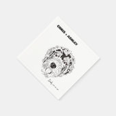 Bernedoodle Huisdier hond Cocktail Servet voor bru (Hoek)