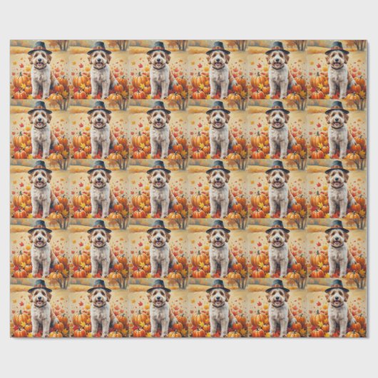 Bernedoodle in de herfst verlaat de Thanksgiving Cadeaupapier (Vlak)