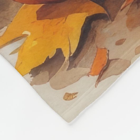 Bernedoodle in de herfst verlaat de Thanksgiving Fleece Deken (Hoek)