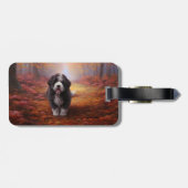 Bernedoodle in Herfstbladeren Herfst Inspire Bagagelabel (Achterkant horizontaal)