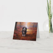 Bernedoodle in Herfstbladeren Herfst Inspire Kaart (Voorkant)